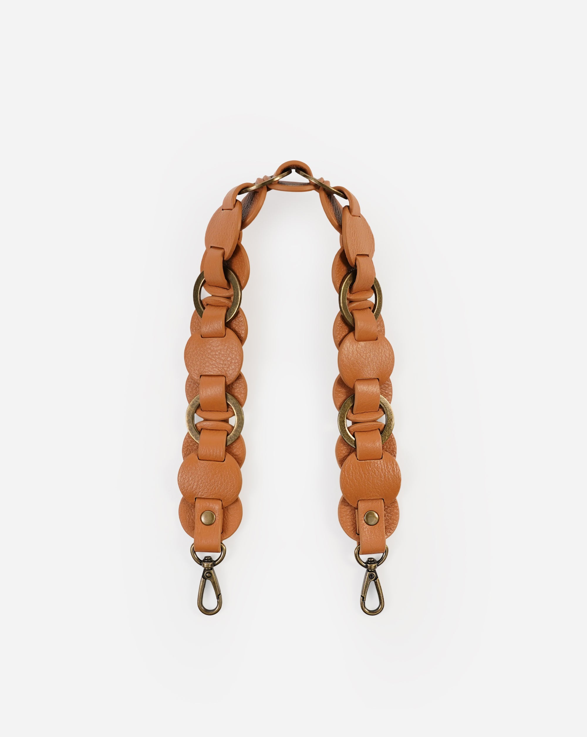 96f74984c123077f05bb06c715f112d1-1 Helen Interlaced Ring Leather Disc Shoulder Strap - Image 1